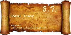 Bakai Tomor névjegykártya